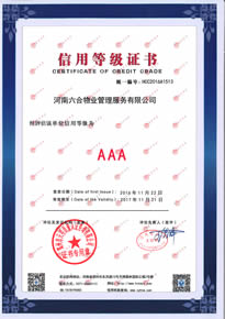 3A信用等級(jí)證書(shū)
